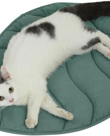 30 X 20 Inch Leaf Shaped Cotton Cat Bed Pad, Warming Cat and Dog Bed Mat, Pet Warming Pad for Cats, Cat Warmer Mat for Feral and Indoor Cats, 2024 Enlarged and Thickened Cat Leaf Beds