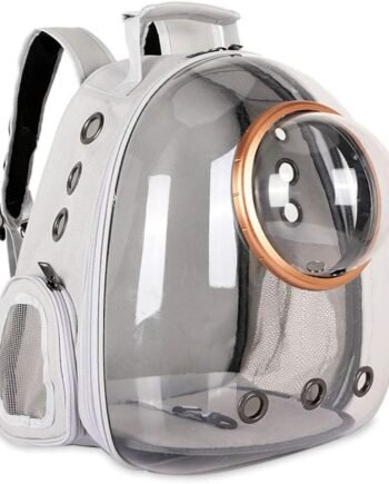 Pet Space Capsule Backpack, Small Medium Cat Puppy Dog Carrier, Transparent Breathable Heat Proof, Pet Carrier for Travel Hiking Walking Camping, Grey