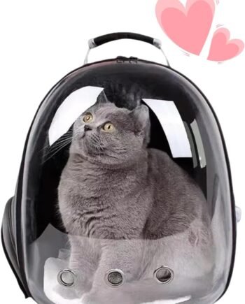 Cat Backpack Bubble, Cats and Dogs Pet Carrier Hard, Suitable for Cats Traveling Cat Bag Carrier, Transparent Outdoor Waterproof Spacecraft Pet Backpack Carrier(Black)