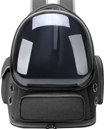 Cat Backpack Carrier for Cats and Small Dogs, Breathable Cat Bubble Backpack, Airline Approved Pet Travel Carrier for Hiking Camping Outdoor(Black)