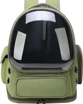 Cat Backpack Carrier for Cats and Small Dogs, Breathable Cat Bubble Backpack, Airline Approved Pet Travel Carrier for Hiking Camping Outdoor(Green)