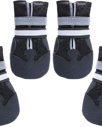 Breathable Dog Boots for Medium Large Dogs,Non-Slip Dog Shoes for Winter Snow and Summer Hot Pavement,Lightweight Paw Protector Dog Booties for Outdoor Walking Indoor Hardwood Floors