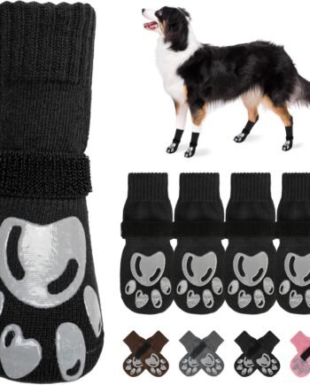 Dog Socks, Non Slip Dog Socks to Prevent Licking Paws -Dog Shoes for Hot/Cold Pavement, Dog Boots & Paw Protectors, Dog Booties for Hardwood Floors, Small Medium Large Senior Dogs