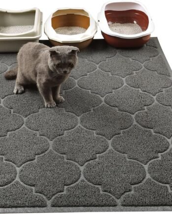 Cat Litter Mat, XL Super Size, Phthalate Free, Easy to Clean, 46x35 Inches, Durable, Soft on Paws, Large Litter Mat.